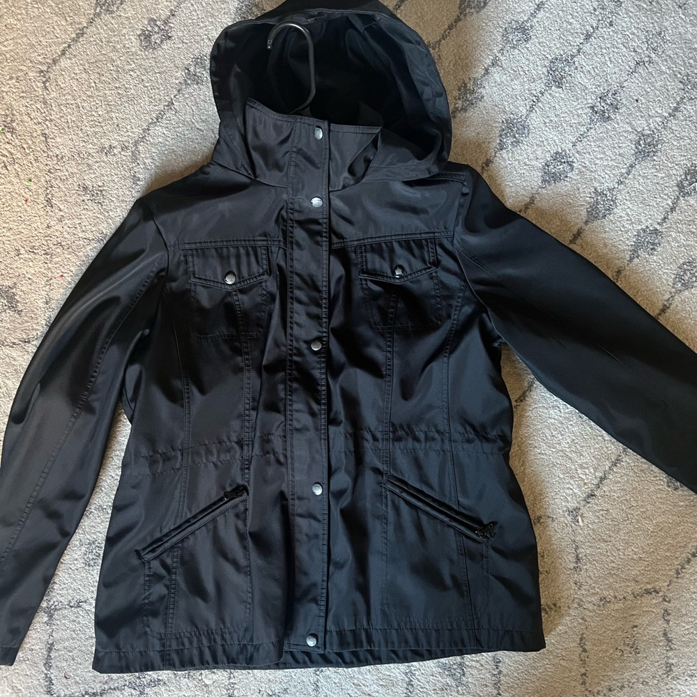 Guess black jacket XL with hood X Large